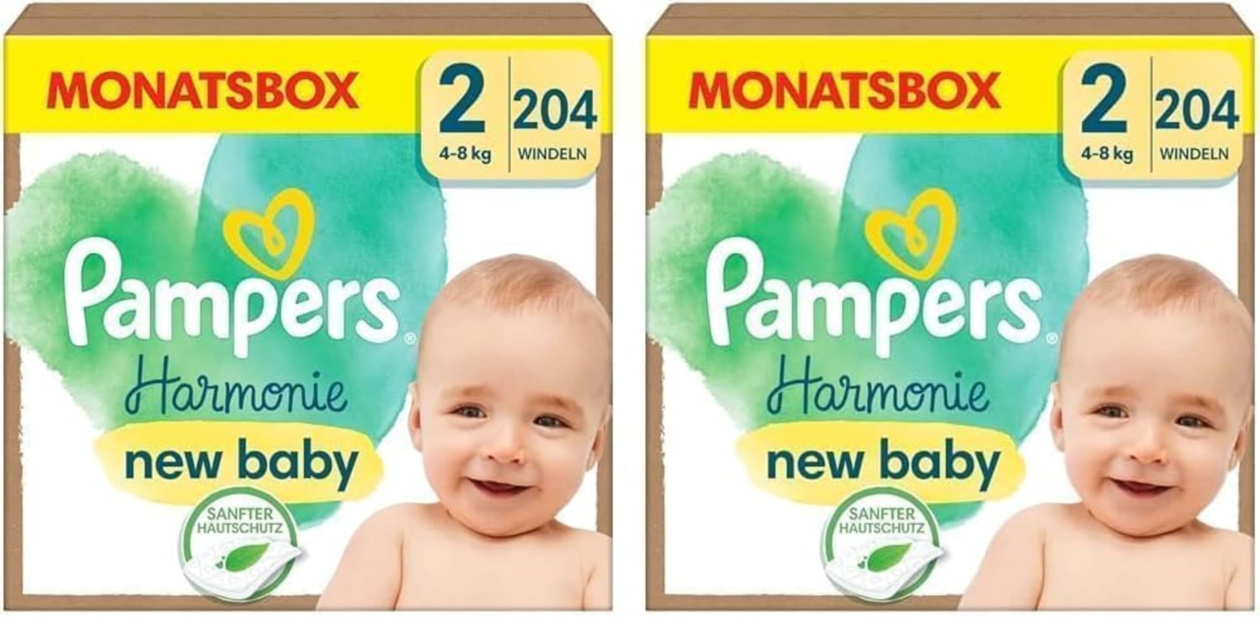 Pampers Harmonie Nappies Size 3, 186 Nappies, 6 kg - 10 kg, Gentle Skin Protection with 100% Pampers Protection