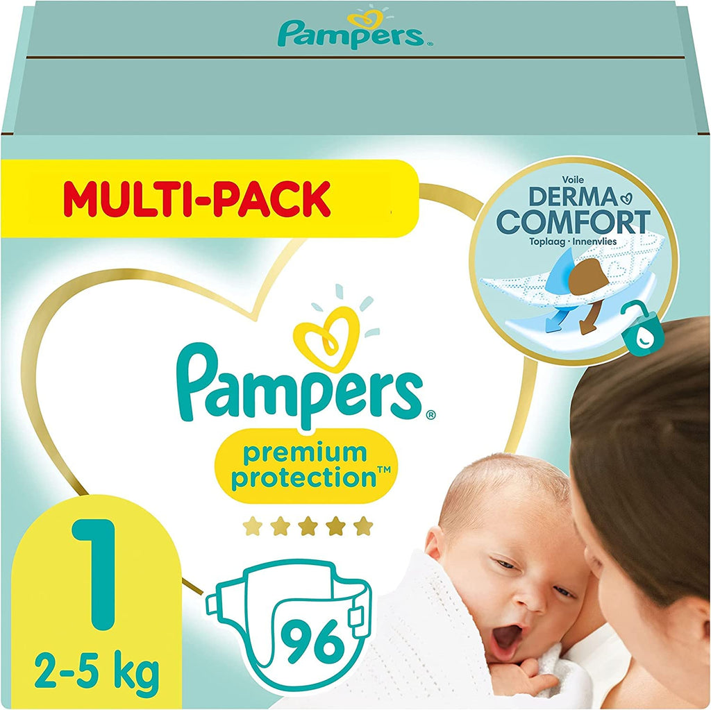 Pampers Premium Protection Size 3, 204 Nappies, Pampers’ Softest Comfort, Recommended by British Skin Foundation, 6-10 kg