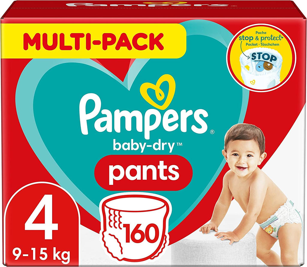 Pampers Nappies Pants Size 8 (19 kg+) Baby-Dry, Monthly Box, Nappy Pants with 360° Fit, 117 Nappies