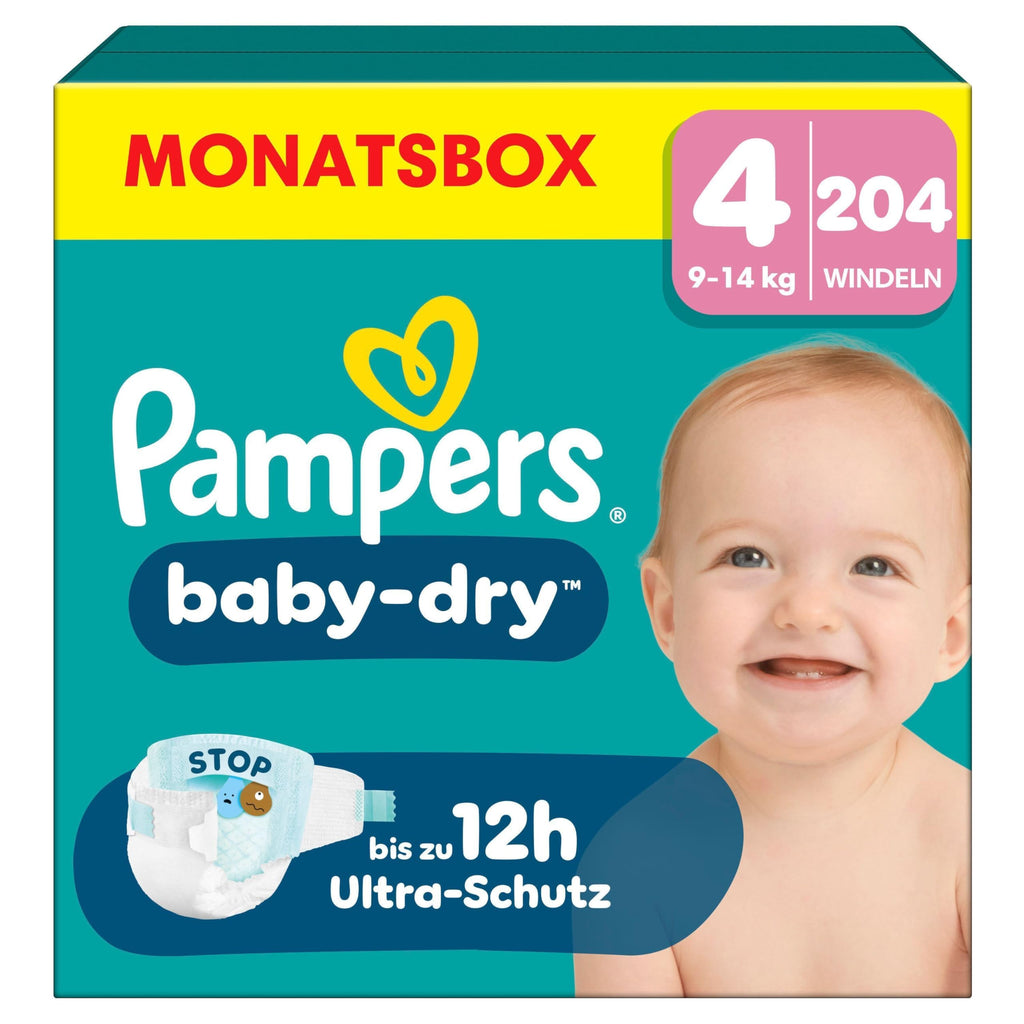 Pampers Baby-Dry Size 6, 148 Nappies, 13 kg - 18 kg, Up to 100% Leak Protection & Comfort All Night