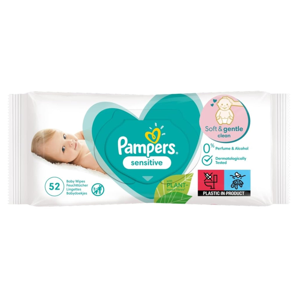 Pampers Sensitive Baby Wipes, 1200 wipes (15 x 80) For Sensitive Baby Skin, Dermatologically Tested, Baby First Kit For Newborns