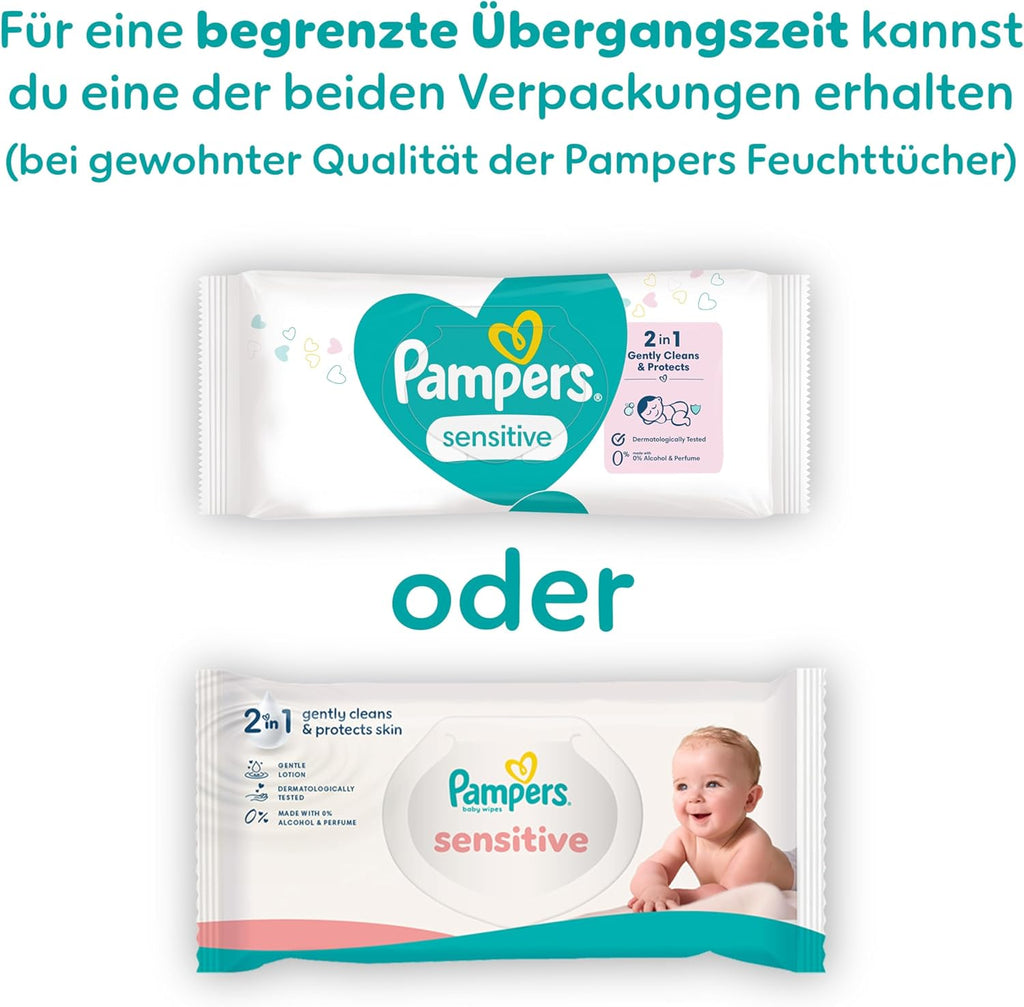 Pampers Sensitive Baby Wipes, 1200 wipes (15 x 80) For Sensitive Baby Skin, Dermatologically Tested, Baby First Kit For Newborns