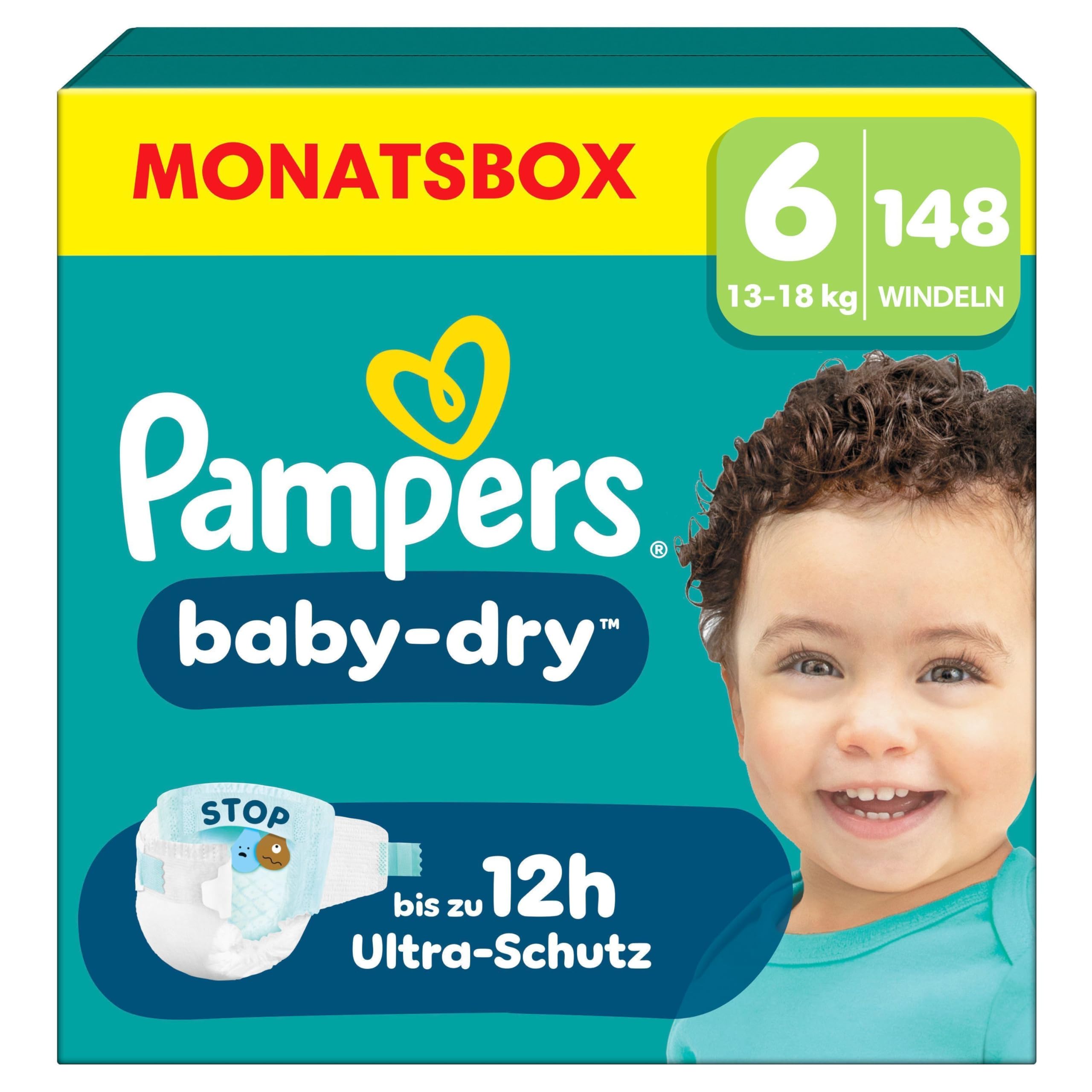 Pampers Baby-Dry Size 5, 174 Nappies, 11 kg - 16 kg, Up to 100% Leak Protection & Comfort All Night
