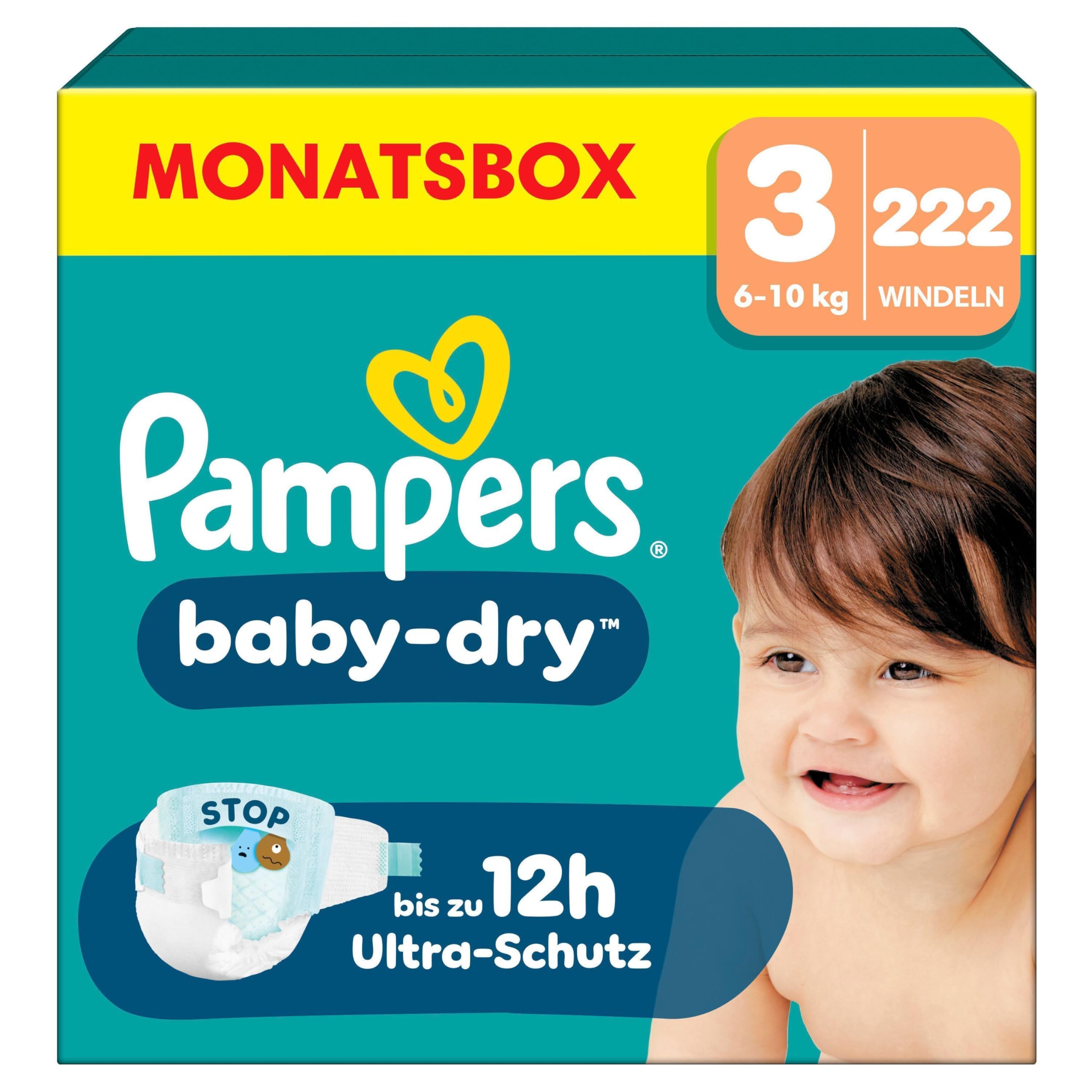 Pampers Baby-Dry Size 5, 174 Nappies, 11 kg - 16 kg, Up to 100% Leak Protection & Comfort All Night