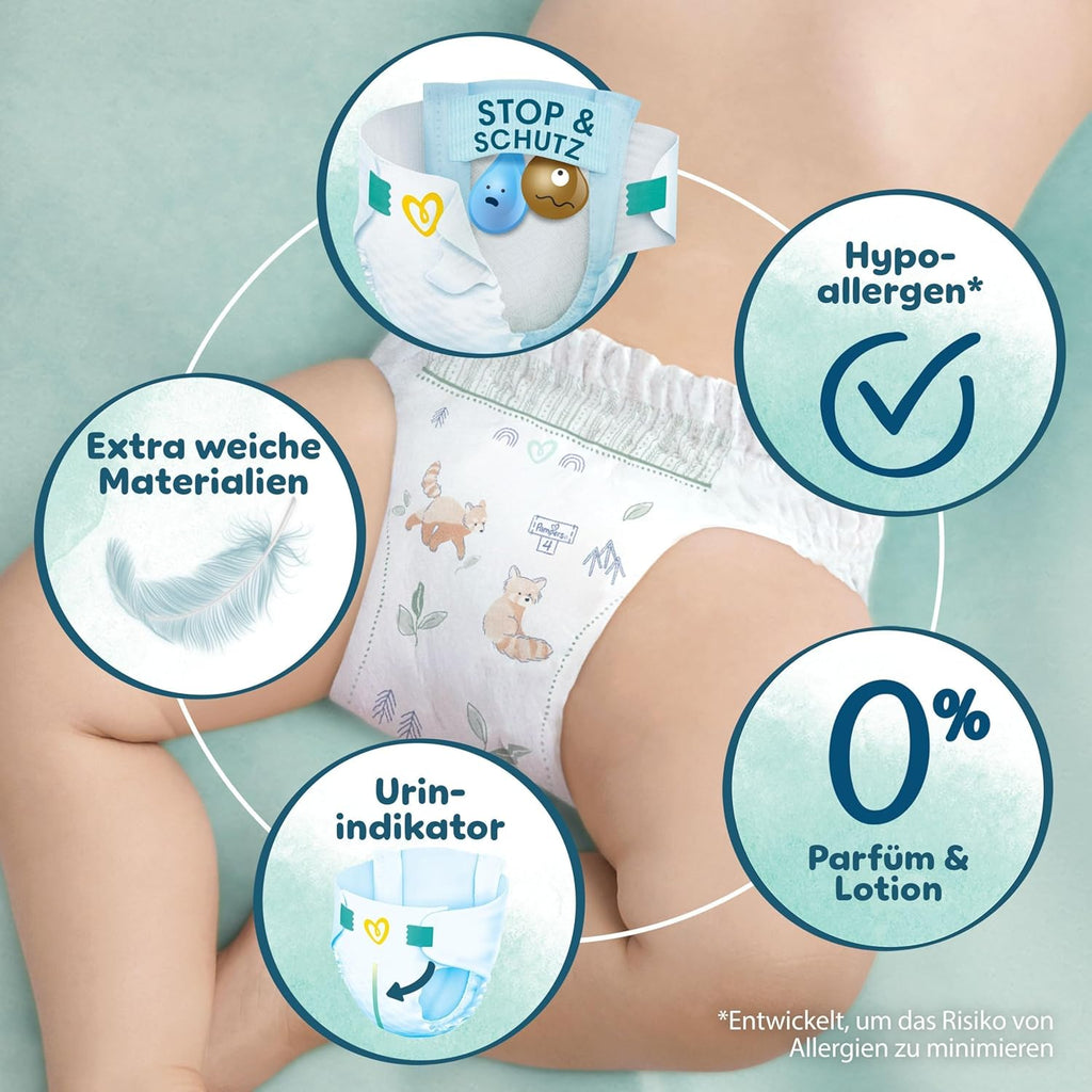 Pampers Harmonie Nappies Size 3, 186 Nappies, 6 kg - 10 kg, Gentle Skin Protection with 100% Pampers Protection