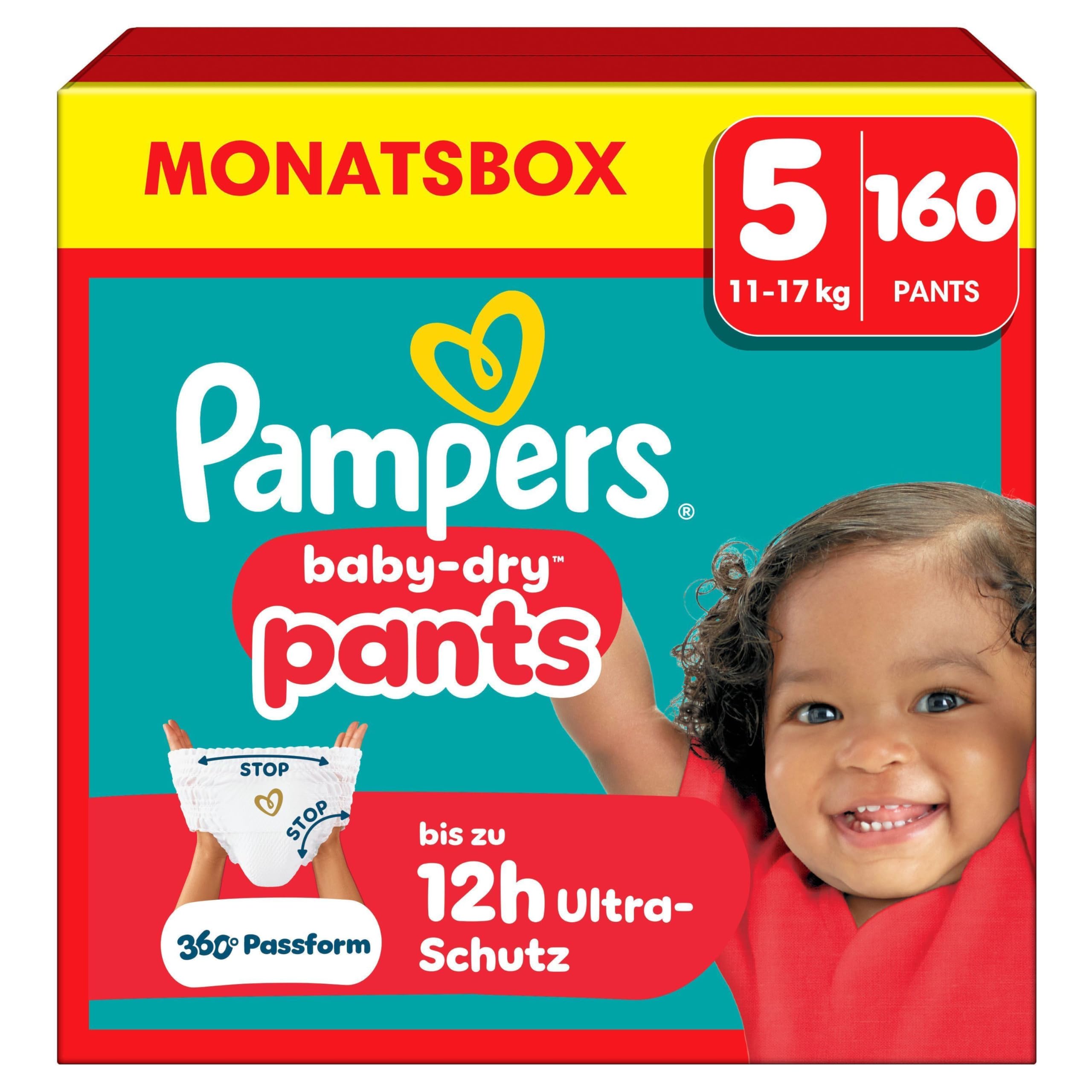 Pampers Nappies Pants Size 8 (19 kg+) Baby-Dry, Monthly Box, Nappy Pants with 360° Fit, 117 Nappies