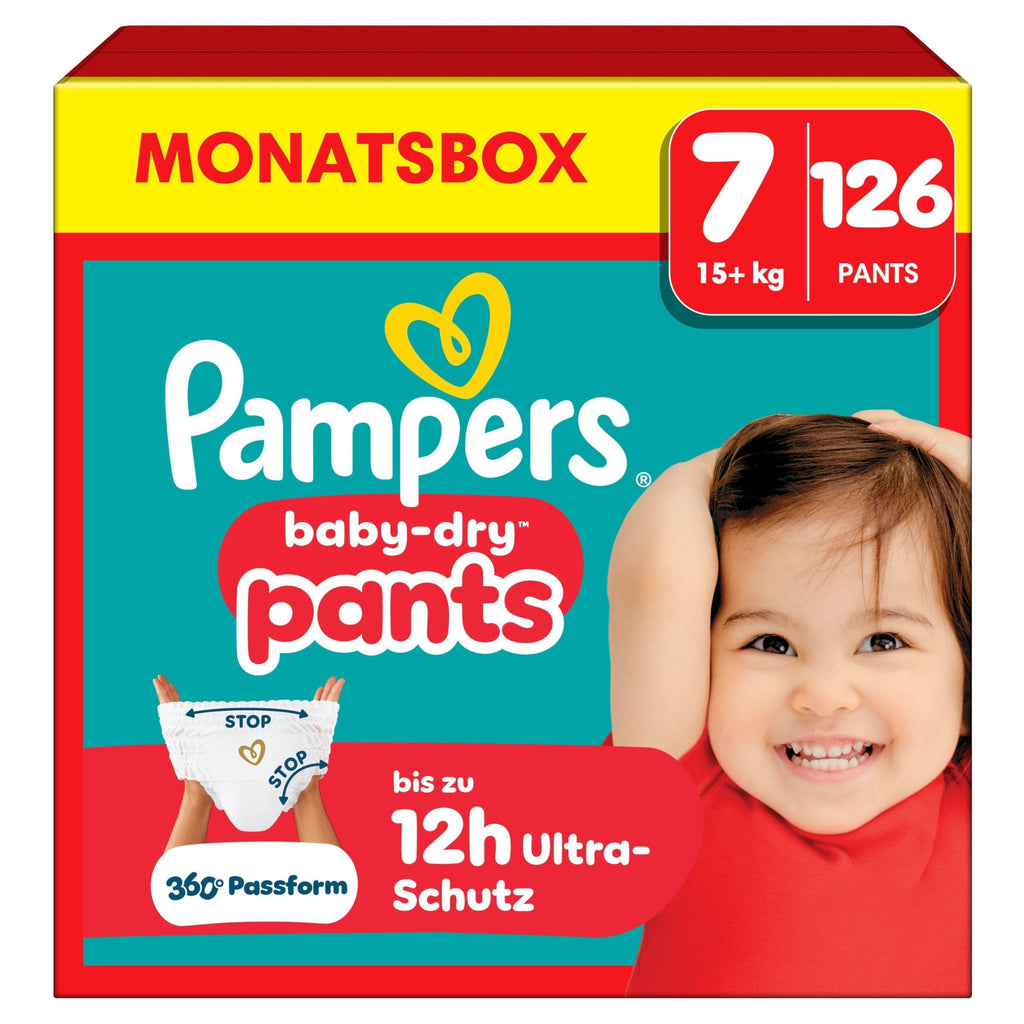Pampers Nappies Pants Size 8 (19 kg+) Baby-Dry, Monthly Box, Nappy Pants with 360° Fit, 117 Nappies