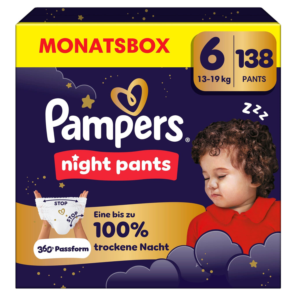 Pampers Night Pants Size 5, 160 Nappies, 11-17 kg, Pampers Night Pants Provide Additional Protection for the Whole Night