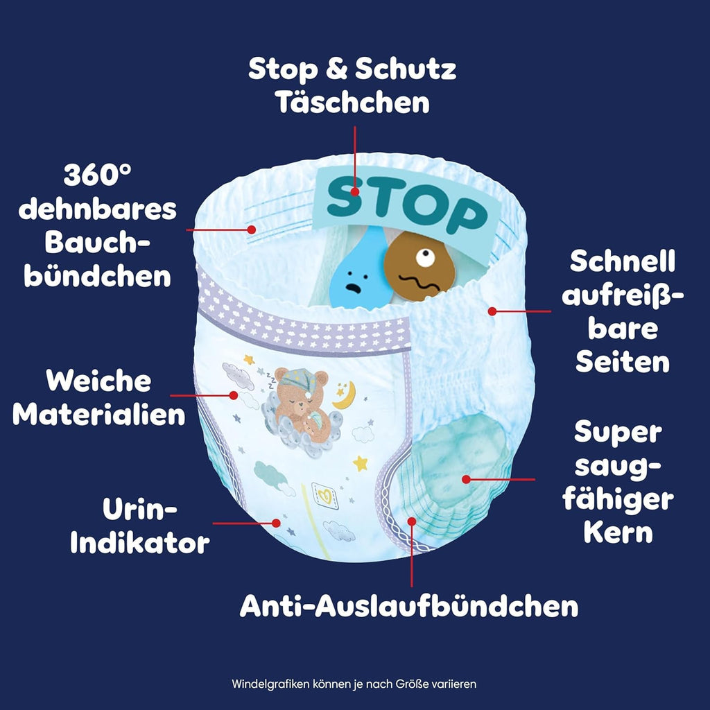 Pampers Night Pants Size 5, 160 Nappies, 11-17 kg, Pampers Night Pants Provide Additional Protection for the Whole Night