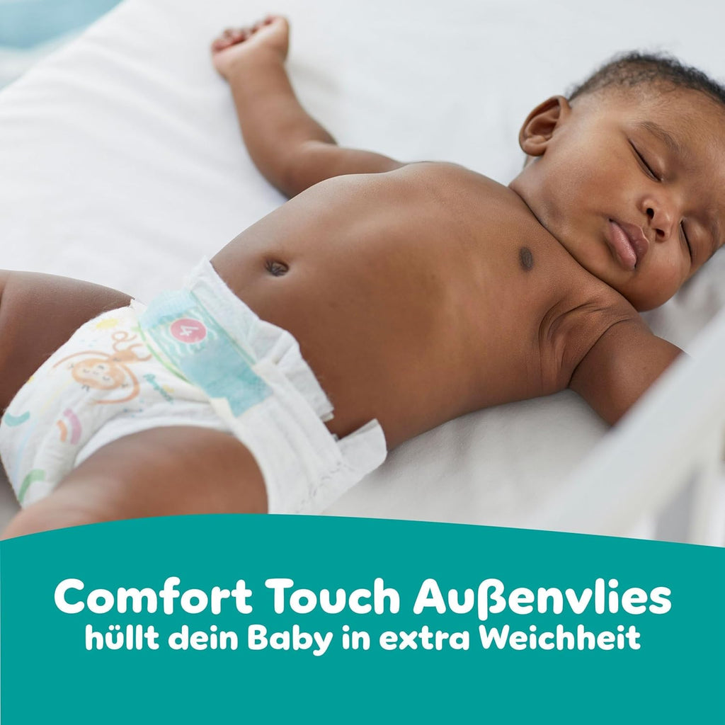 Pampers Baby-Dry Size 4, 204 Nappies, 9 kg - 14 kg, Up to 100% Leak Protection & Comfort All Night