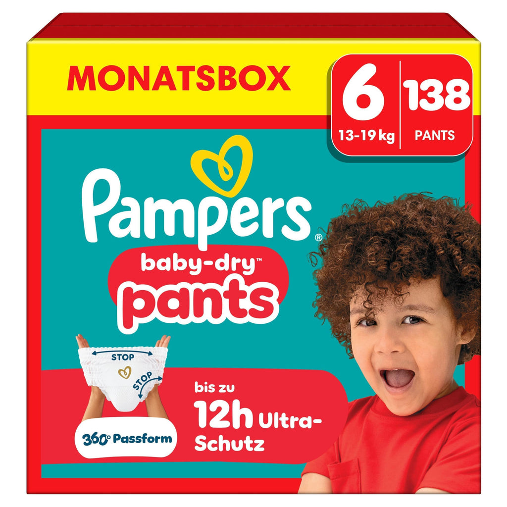 Pampers Nappies Pants Size 8 (19 kg+) Baby-Dry, Monthly Box, Nappy Pants with 360° Fit, 117 Nappies