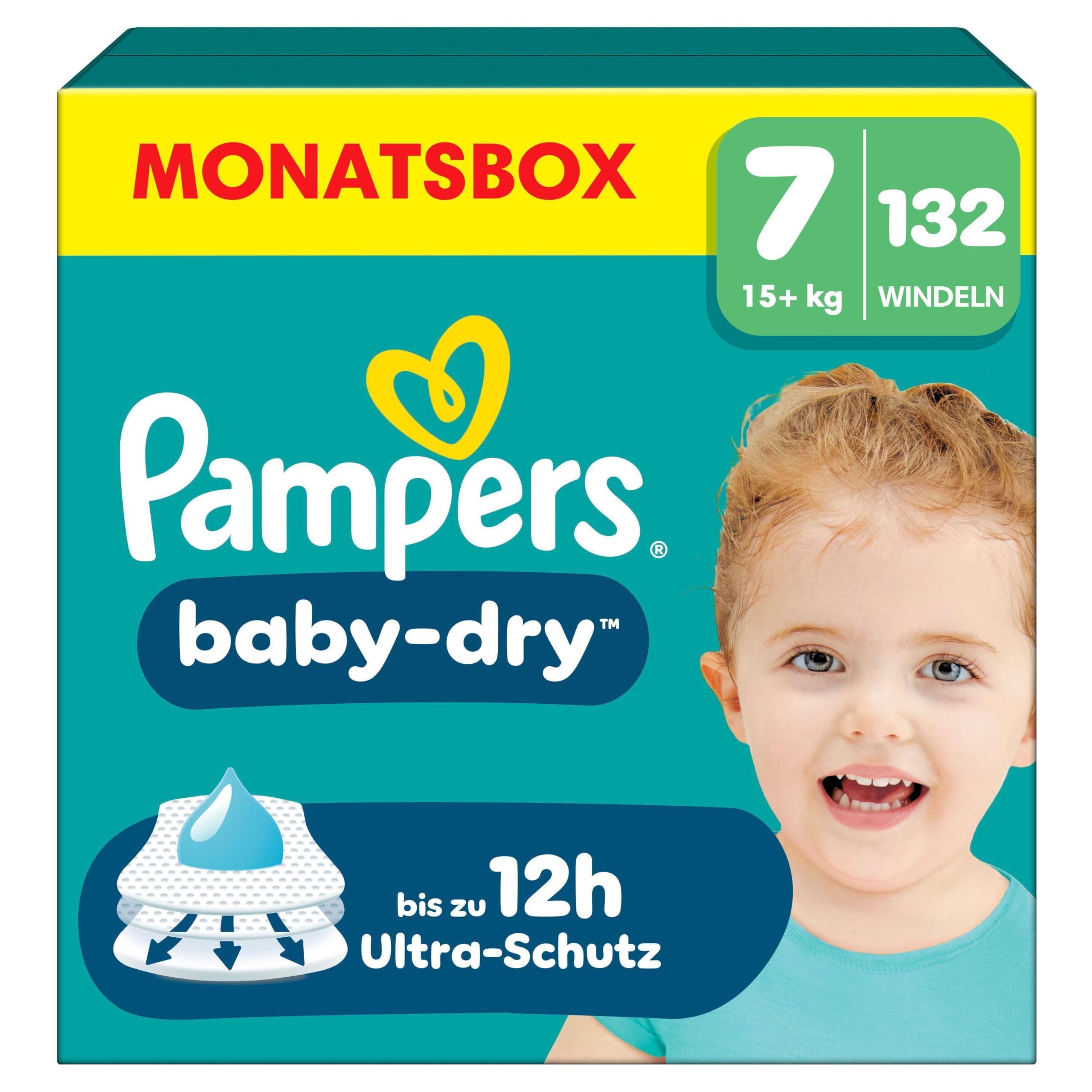 Pampers Baby-Dry Size 6, 148 Nappies, 13 kg - 18 kg, Up to 100% Leak Protection & Comfort All Night