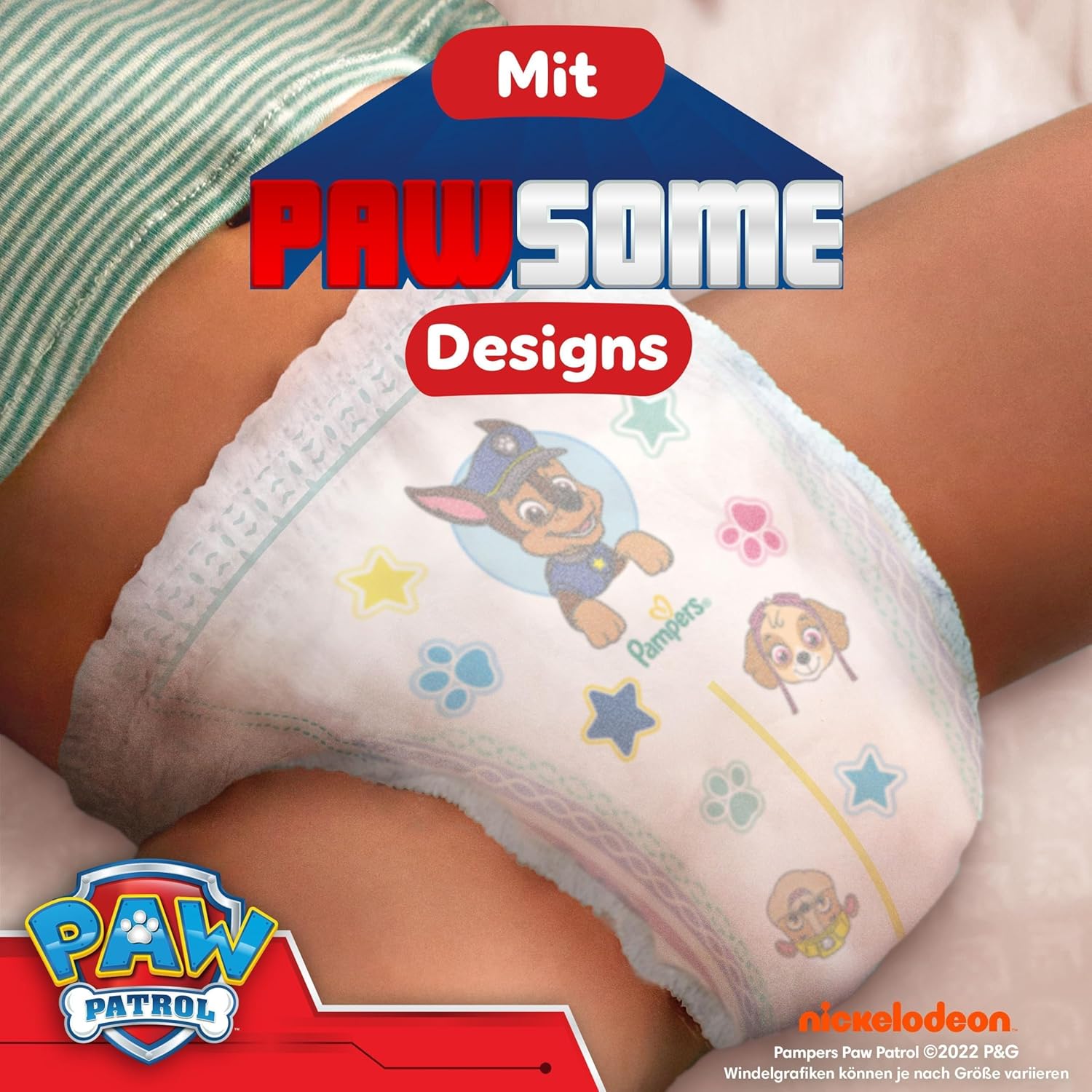 Pampers Baby-Dry Pants Paw Patrol Edition Size 5, 160 Nappies, 11 kg - 17 kg, 360 Degree Fit Helps Prevent Leaks