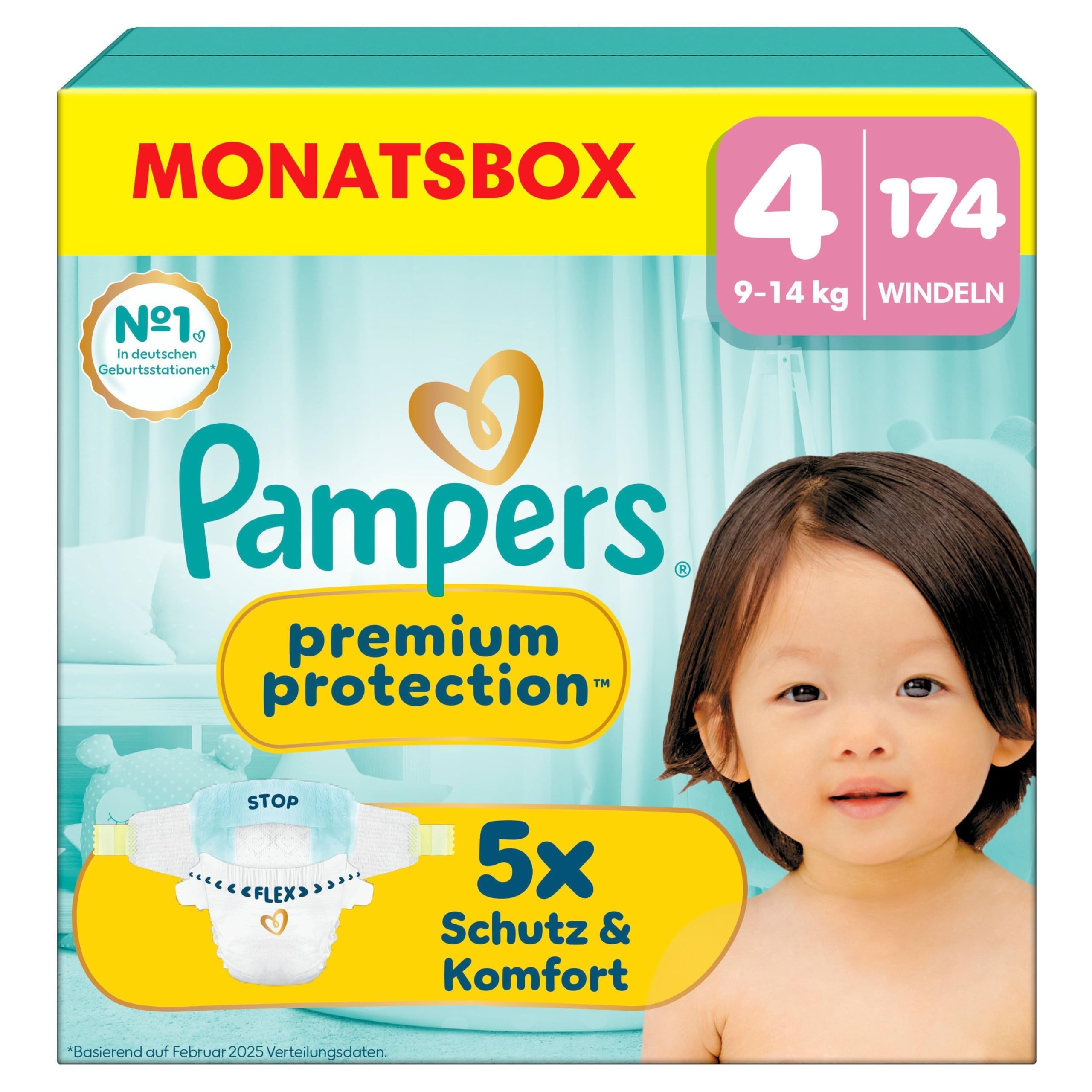 Pampers Baby Nappies Size 2 (4–8 kg) Premium Protection, Mini, Monthly Box, Best Comfort and Protection for Sensitive Skin, Pack of 240