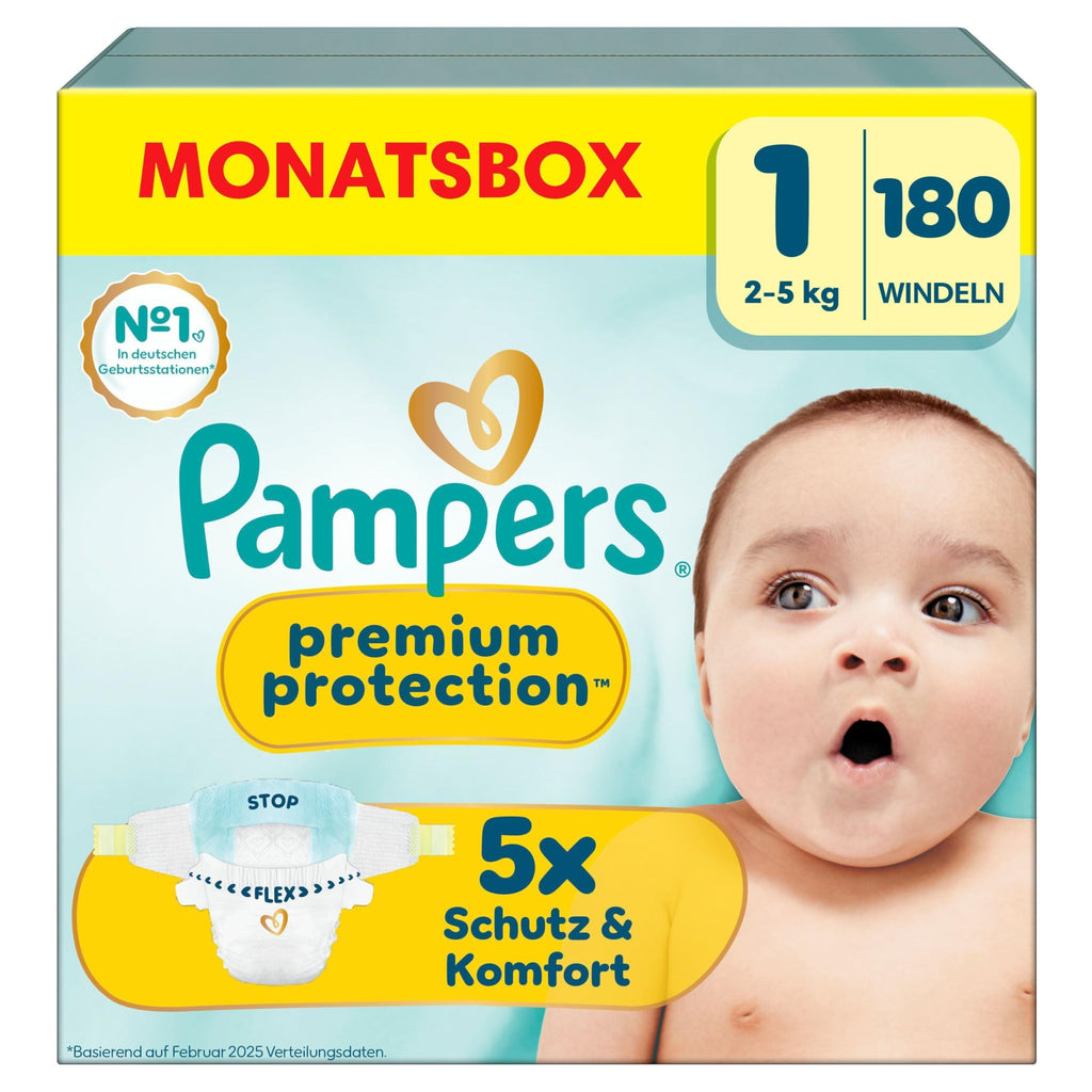 Pampers Baby Nappies Size 2 (4–8 kg) Premium Protection, Mini, Monthly Box, Best Comfort and Protection for Sensitive Skin, Pack of 240