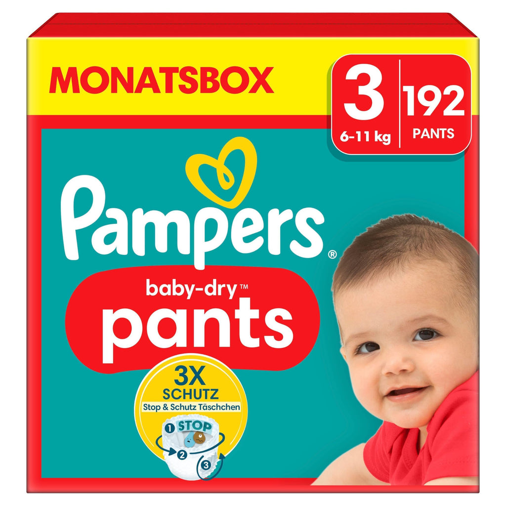 Pampers Nappies Pants Size 8 (19 kg+) Baby-Dry, Monthly Box, Nappy Pants with 360° Fit, 117 Nappies