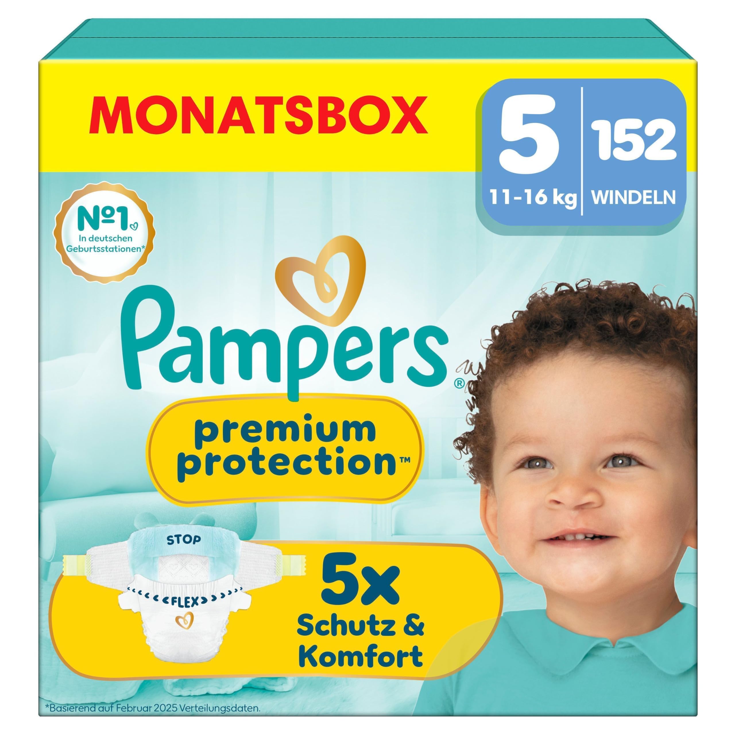 Pampers Baby Nappies Size 4 (9–14 kg) Premium Protection, Maxi, Monthly Box, Best Comfort and Protection for Sensitive Skin, Pack of 174
